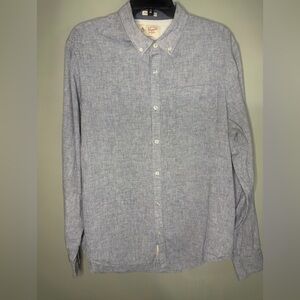 Penguin Men's XL Blue/White Casual Oxford Button-Down Shirt Heritage Slim Fit